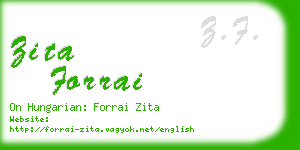 zita forrai business card